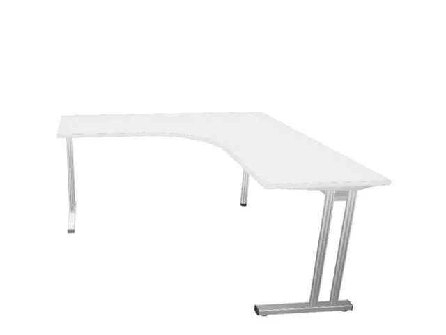 bureau in vrije vorm,HxBxD 740x1600x1600mm,vrije vorm,Bl-wit