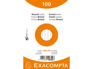 Pk 100 Cards 100X150 Asst Lined - 1