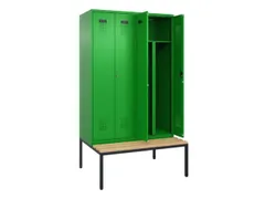 PBM-locker met bank,HxBxD 2120x1200x815mm,4vak,vak B 300mm