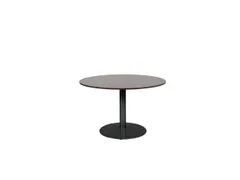 Linesto Vergadertafel Vaste Hoogte 120cm Rond Logan Eiken 25mm Zwart
