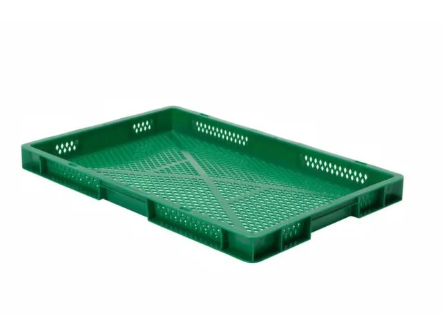 Euronorm-stapelbak 9.5l 50x600x400mm Wanden/bodem Opengewerkt Groen