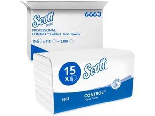 Handdoek Scott i-vouw 1-laags 21.5x31.5cm wit 15x212stuks 6663 - 2