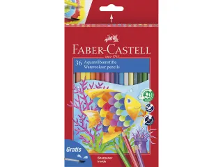 Aquarelpotlood Faber-Castell kinder etui 36 stuks met slijper en pense - 1