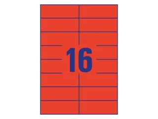 Gekleurde Etiketten Avery Zweckform 105x37mm Rood 1600 stuks - 3