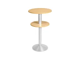 statafel,HxØ 1100x600mm,rond,schotelvoet aluminium-zilver,blad beuken