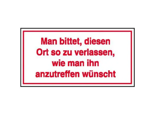 aanwijzingsbord,A.u.b.,PVC,rood/wit,om te verlijmen,HxB 100x200mm