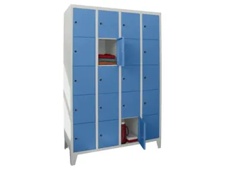 lockerkast,HxBxD 1850x1200x500mm,4x5vakken,RAL7035,front RAL5012 - 2