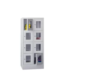 lockerkast,HxBxD 1518x600x500mm,2x4vakken,RAL7035,front RAL5012 - 1