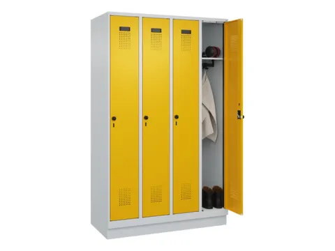 locker,HxBxD 1950x1200x500mm,4vak,vak B 300mm,draaigrendel,sokkel