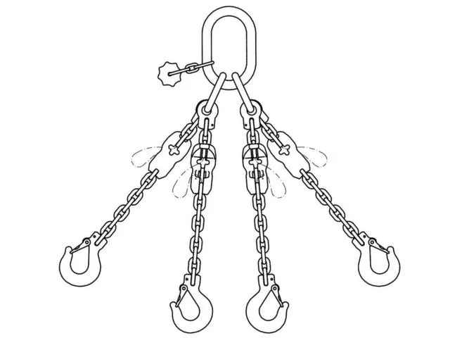 Hijsketting 2 Sprong Draagvermogen 4.25t Nuttige L 1m Verkortbaar