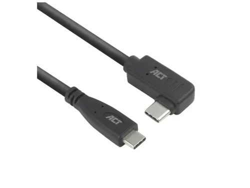 Kabel ACT USB-C standaard naar USB-C hoek 10Gbps 1m