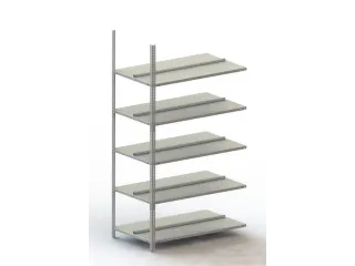 Schroefstelling Aanbouwveld Ral7035 1850x1002x604mm 5legborden 80kg - 1