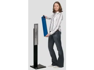 Staande asbak 3.5 liter HxBxD 1250x310x310mm voet zwart blauw - 1