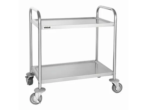 Serveerwagen Vogue met 2 plateaus 82.5x71 cm RVS