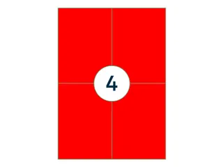 Etiket 105x148mm Fluor Rood 100 Vel - 2