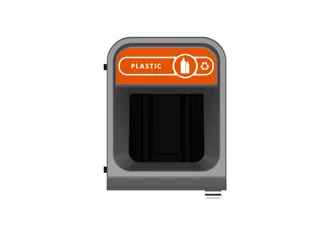 Configure Recyclingstation Plastic 57 Liter Antraciet Oranje - 2
