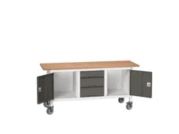 werkbank,HxBxD 830x1750x600mm,multiplexblad,uitrusting: 3laden,2kasten