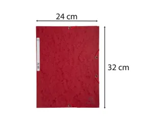 Elastomap 3 kleppen glanskarton 400g/m2 A4-Kersenrood - 6