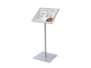 Menustandaard Vergrendelbaar 2xA4 met logopaneel LED verlicht - 1
