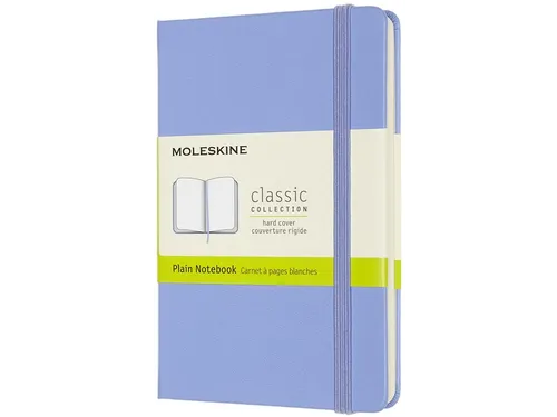 Notitieboek Moleskine pocket 90x140mm blanco hard cover hydrangea blue