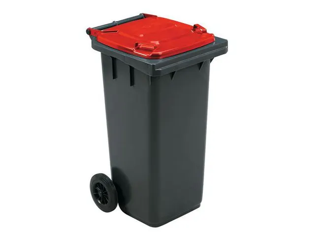 Mini-container 120 Liter Grijs Rood