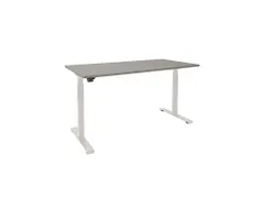 Elektrisch Verstelbaar Bureau Licht grijs 2 Motoren 160x80cm Frame Wit