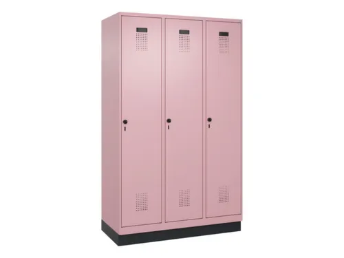 locker,HxBxD 1950x1200x500mm,3vak,vak B 400mm,draaigrendel,sokkel