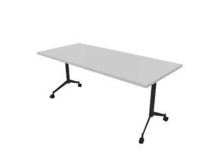 klaptafel,HxBxD 750x1800x800mm,hoekig,T-voet donkergrijs,ovale buis - 1