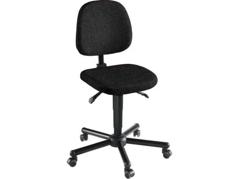 Werkplaatsstoel,standaardzitting,zitting stof zwart