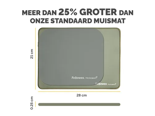 Muismat Fellowes Breyta XL saliegroen 21x28cm