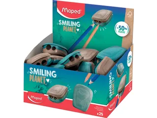 Puntenslijper Maped Pulse Smiling Planet 2-gaats display à 25 stuks - 2
