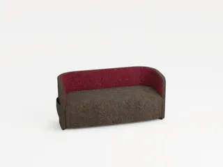 sofa,2-zits,stof bruingrijs/rood,HxBxD 760x1570x760mm,2zijvakken - 1
