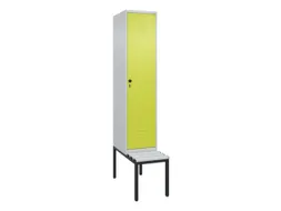 locker met bank,HxBxD 2120x400x815mm,1vak,vak B 400mm,draaigrendel