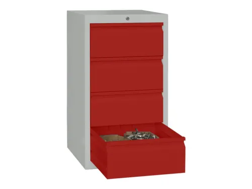 ladekast,HxBxD 900x500x500mm,4lade(n),cil.-slot,RAL7035,front RAL3000