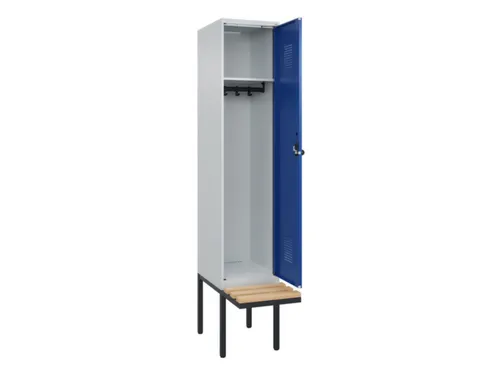 locker met bank,HxBxD 2120x400x815mm,1vak,vak B 400mm,draaigrendel