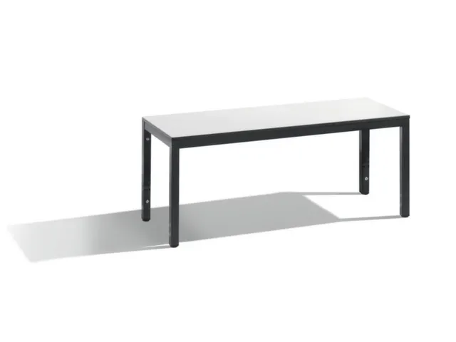 omkleedbank,HxLxD 401x1000x353mm,HPL wit,frame staal RAL7021