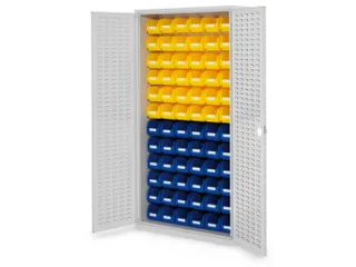 kast met sleufplaat m. bakken,HxBxD 1950x1000x410mm,72bakken PE - 1