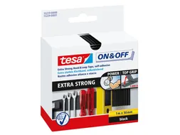 Klittenband tesa On&Off 55229 strook 50mmx1m zwart