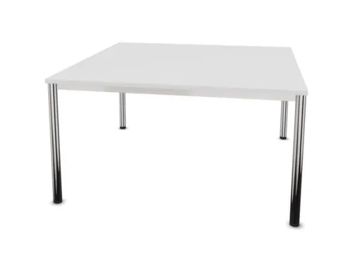 vergadertafel HxBxD 74x140x140cm vierkant 4voeten verchroomd Bl-wit