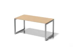 bureau,HxBxD 740x1600x800mm,blad esdoorn,sledeframe zilverkleurig