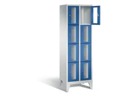 Lockerkast 1850x610x500mm 2x4 vakken Cilinderslot Poten, RAL5010