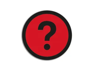 Impressiemagneetfolie Vraagteken Rood Ø50mm x 0,85mm - 2