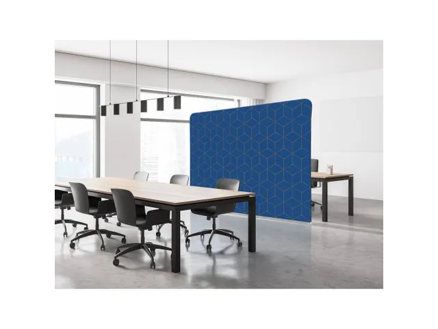 Scheidingswand Textiel 200x150cm Hexagon Blauw-Bruin
