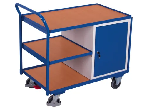 Tafel- En Kastwagen 250kg Laadvl. Lxb 1000x600mm 3 Etages 1 Kast