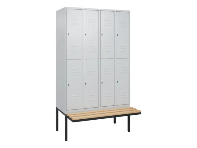 armoire vestiaire avec banc à deux niveaux HxlxP 2120x1200x815mm