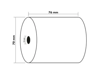 Telmachine- en Kassarollen 2-voud 76mm breed 76x70x12mm, Wit - 4