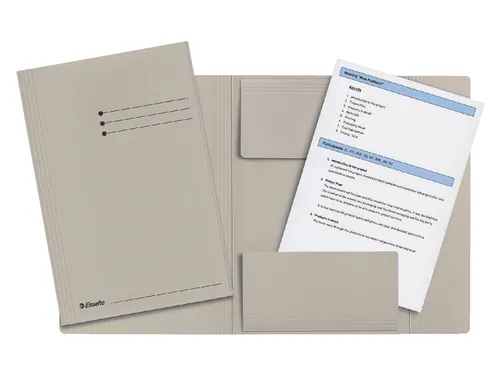 Dossiermap Esselte folio 3 kleppen manilla 275gr grijs