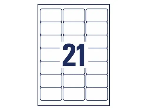 Adrestiket Avery Zweckform 63.5x38.1mm Transparant 525 Stuks
