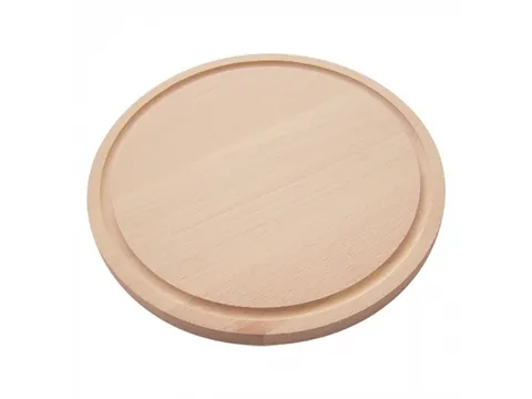 Emga Snijplank Hout rond met geul 28cm