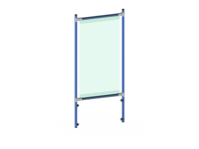 anti-speekselscherm,pvc-folie,glashelder,frame staal RAL5007